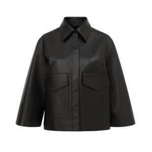 NEW GREEN PILOT women's veda leather jacket in black